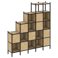 Loft Прямой стеллаж наборный VR.L-25 Тиквуд тёмный/Белый металл 2110×446×2280 Loft Прямой стеллаж наборный VR.L-25 Тиквуд тёмный/Белый металл 2110×446×2280