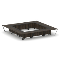 Стол для переговоров квадратный Steel Meet KM-PR.B.SP-24K / Тиквуд Светлый – Графит Глянец – Металл Черный / 4800×4800×750 Стол для переговоров квадратный Steel Meet KM-PR.B.SP-24K / Тиквуд Светлый – Графит Глянец – Металл Черный / 4800×4800×750