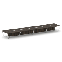 Стол для переговоров прямоугольный Steel Meet MD-PR.B.SP-24 / Тиквуд Светлый – Нержавеющая Сталь – Хром / 8000×1600×750 Стол для переговоров прямоугольный Steel Meet MD-PR.B.SP-24 / Тиквуд Светлый – Нержавеющая Сталь – Хром / 8000×1600×750