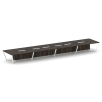 Стол для переговоров прямоугольный Steel Meet KM-PR.B.SP-24 / Тиквуд Светлый – Графит Глянец – Металл Белый / 8000×1600×750 Стол для переговоров прямоугольный Steel Meet KM-PR.B.SP-24 / Тиквуд Светлый – Графит Глянец – Металл Белый / 8000×1600×750