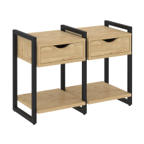 Loft Тумба на регулируемых опорах наборная. Вариант №1 VR.L-TN-1.O Тиквуд тёмный/Чёрный металл 970×460×719