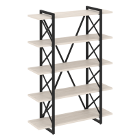 Loft Стеллаж на регулируемых опорах-5 полок VR.L-MST.O-5.8V Тиквуд тёмный/Чёрный металл 1200×400×1650 Loft Стеллаж на регулируемых опорах-5 полок VR.L-MST.O-5.8V Тиквуд тёмный/Чёрный металл 1200×400×1650