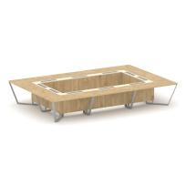 Стол для переговоров прямоугольный Steel Meet KM-PR.B.SP-20K / Тиквуд Светлый – Графит Глянец – Металл Серый / 4800×3200×750 Стол для переговоров прямоугольный Steel Meet KM-PR.B.SP-20K / Тиквуд Светлый – Графит Глянец – Металл Серый / 4800×3200×750