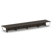 Стол для переговоров прямоугольный Steel Meet KM-PR.B.SP-24 / Тиквуд Светлый – Графит Глянец – Металл Черный / 8000×1600×750 Стол для переговоров прямоугольный Steel Meet KM-PR.B.SP-24 / Тиквуд Светлый – Графит Глянец – Металл Черный / 8000×1600×750