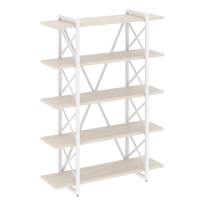 Loft Стеллаж на регулируемых опорах-5 полок VR.L-MST.O-5.8V Тиквуд тёмный/Чёрный металл 1200×400×1650 Loft Стеллаж на регулируемых опорах-5 полок VR.L-MST.O-5.8V Тиквуд тёмный/Чёрный металл 1200×400×1650
