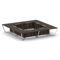 Стол для переговоров квадратный Steel Meet KD-PR.B.SP-20K2 / Тиквуд Светлый – Металл Серый / 4000×4000×750 Стол для переговоров квадратный Steel Meet KD-PR.B.SP-20K2 / Тиквуд Светлый – Металл Серый / 4000×4000×750